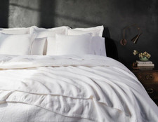  598 COYUCHI Relaxed 100 Linen DUVET COVER White KING