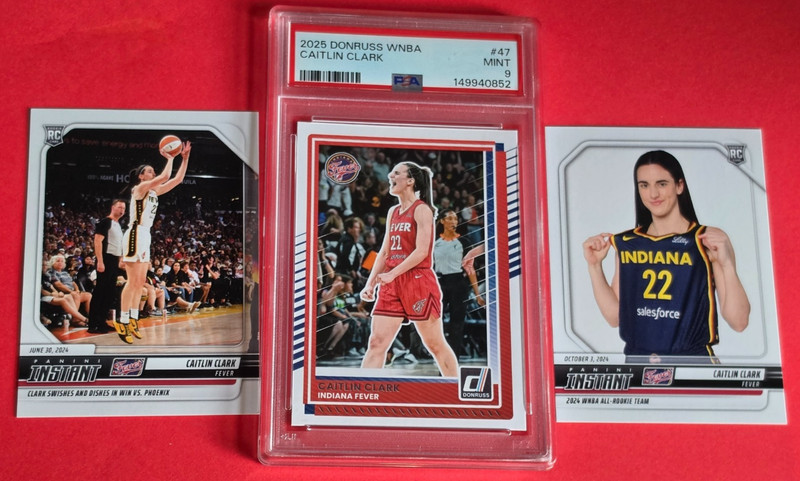 Caitlin Clark 2025 DONRUSS Card PSA 9 MINT + INSTANT ROOKIE #1/3852 +RC #1/26980