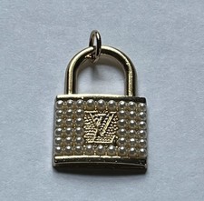 Louis Vuitton LV Gold Tone Embellished Lock Charm Pendant