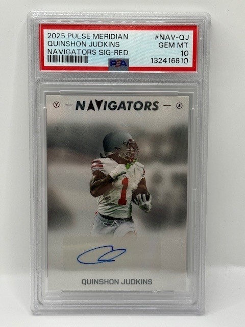 2025 Meridian Quinshon Judkins Rookie Auto /25 Red SSP POP 1 PSA 10 RC Browns