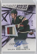 2021-22 Upper Deck SP Game Used Purple Memorabilia 1/35 Calen Addison Auto 0ze5