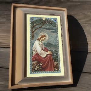 New Laminated Holy Card Jesus  With Prayer On Back “ Pray For Me “ To  Friend