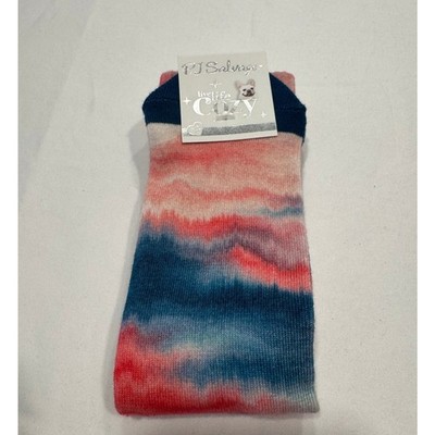 PJ Salvage Live Life Cozy Tie Dye Crew Socks OS Deep Teal Pink New With Tag