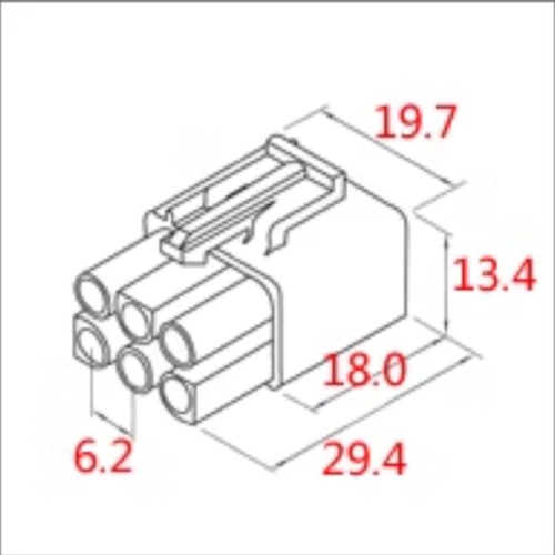 Molex Power 6-pin plug For Kenwood Yaesu Icom Alinco radio - Photo 2/2
