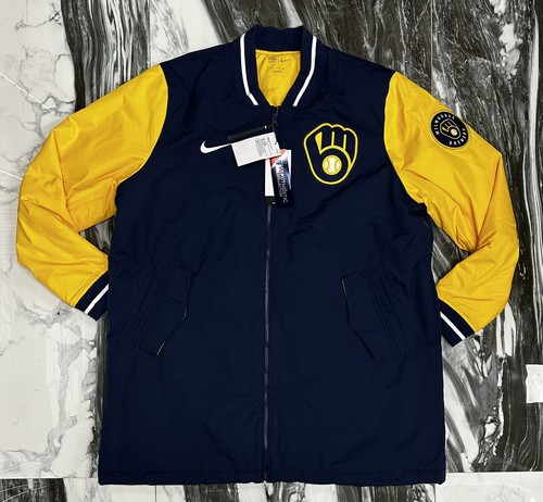Milwaukee Brewers Nike Full Zip Dugout Performance Jacke Herren Größe XL Neu mit Etikett