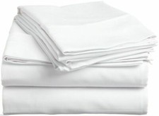 600-800-1000TC 100%EgyptianCotton Hotel Super Soft White Bedding Solid Free Ship
