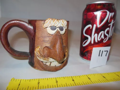 VINTAGE STONEWARE POTTERY 3D FUNNY MUG BIG NOSE 