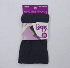 L'eggs Trouser Socks Black 1 Pair Women's Shoe Size 5-9