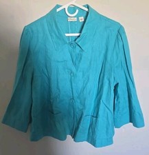 Kim Rogers Linen Blazer Size Large Excellent Condition
