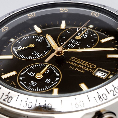 Seiko Selection Quartz Chronograph Men's Watch SBTQ043 Silver/Black/Gold New F/S - Picture 5 of 6