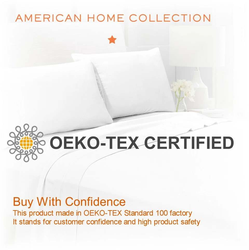 Deep Pocket 4 Piece Bed Sheet Set 1800 Series Microfiber Comfort Soft Breathable - Image 4 of 4