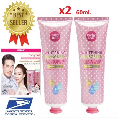2 Doll Cathy Cream Whitening Magic KARMART L-Glutathione Sunscreen SPF50 White
