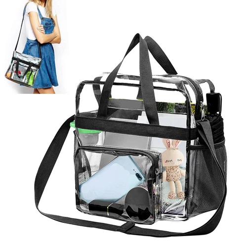 Transparent PVC tote bag women's transparent tote bag zipper wallet- - Picture 13 of 18