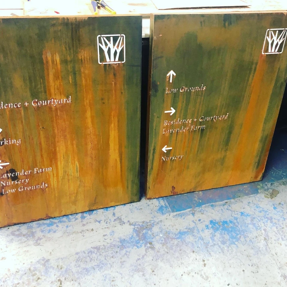 Illuminated LED Rusted Steel House Mail Box Signs Plaques Custom Made Laser Cut  - Image 2 of 3