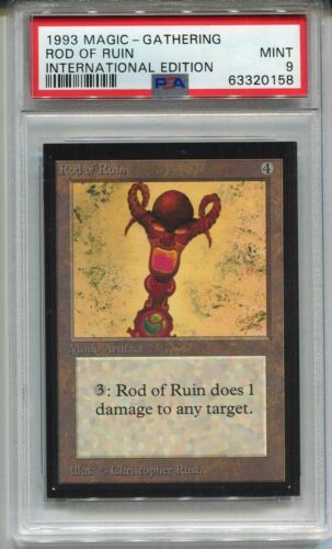 MTG Magic The Gathering International Edition Card Rod Of Ruin PSA 9 - Picture 1 of 2