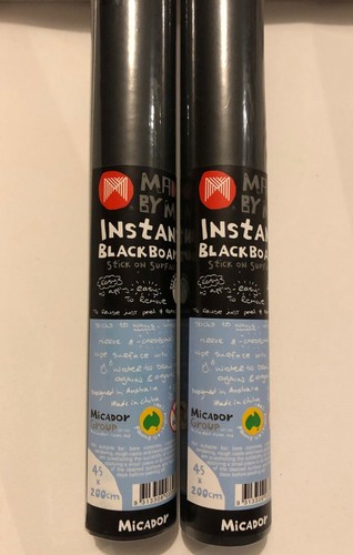 INSTANT BLACKBOARD STICK ON SURFACE x 2 , 45 CM WIDE X 200 CM LENGTH, KIDS ART - Picture 2 of 4