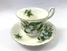 Vintage Royal Albert Trillium Tea Cup & Saucer Bone China Gold Trim England