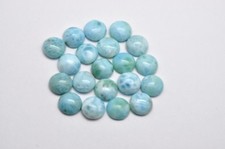 LARIMAR NATURAL Twenty 20 10mm Round Flat Back Cabochon. Under 1.50 A Stone 