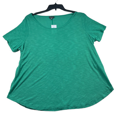 Evans Avenue Shirt Womens Plus size 18 Green Short Sleeve Casual Top New
