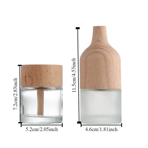 Creative Diffuser Bottles with Wooden Cap Refillable Aromatherapy Bottle Room - Picture 2 of 14