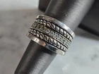 Womens Vintage Estate Sterling Silver Modernist CZ Ring, 7.7g E7265