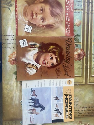 Stella Mackie Paints Heads in Oil Pastels Vintage 1950's Art Book Materials