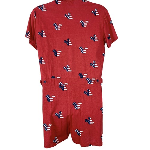 Disney Größe Large Strampler amerikanische Flagge patriotisch Mickey Mouse Kopf rot weiß - Bild 2 von 5