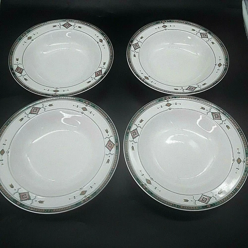 Set of 4 Studio Nova Mikasa Adirondack Y2201 Southwest Aztec Cereal Soup Bowls
