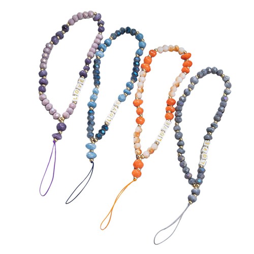 4 Pcs Kristallsteinarmband Mobilfunkanhängerdekoration Telefonseile - 第 1/12 張圖片