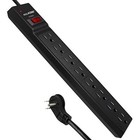 8 Outlet Surge Protector, Flat Plug, Black, 25 FT