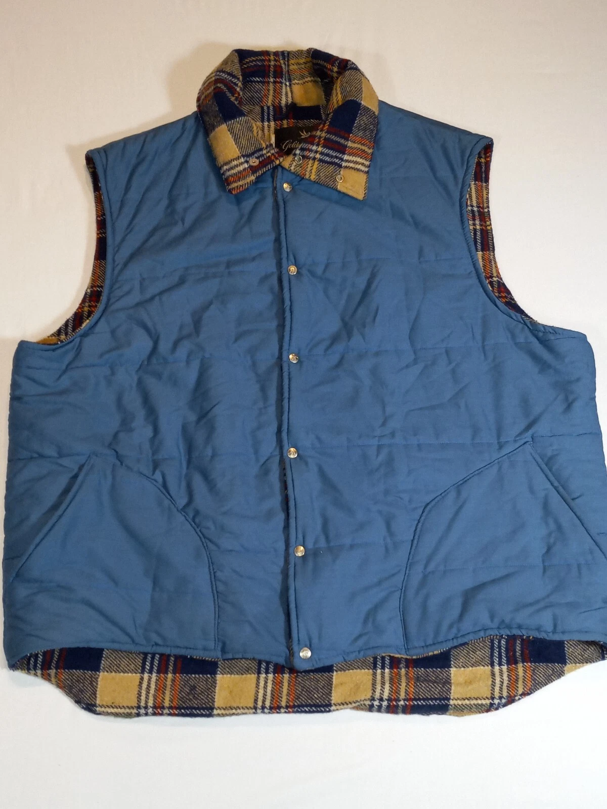 2XLT 70s 80s GOLDEN FLEECE Wool Flannel Lined Vest Jacket Vintage