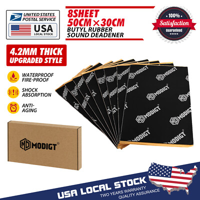 BLACK SOUND DEADENING PROOFING CAMPER CAR BUTYL MAT METAL AUDIO PANEL 12.91sqft