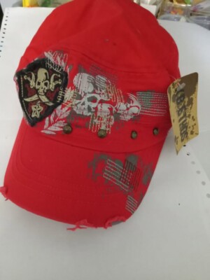 KBETHOS new RED Pirate cadet style Hat cap distressed Unisex adult Hat new  with