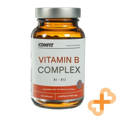 Iconfit Vitamin B Komplex B1-B12 90 Kapseln Energie Und Nervös System Stütze