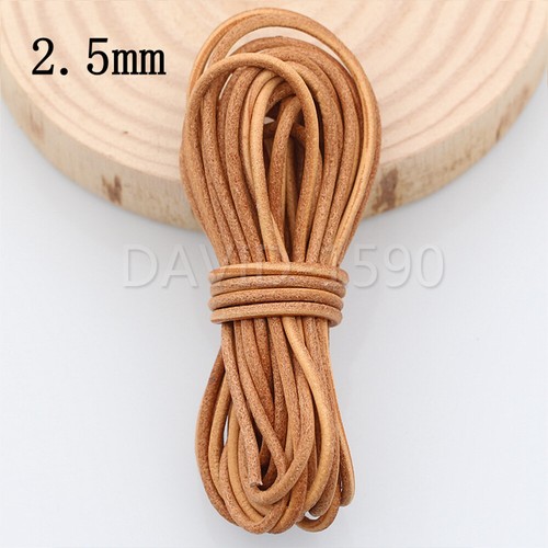 DIY Round Cow Real Leather Cord Lace Rope Weave String for Necklace Bracelet Bag - Picture 16 of 21