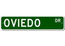 Oviedo Drive Street Sign Personalized Custom Last Name Metal Sign - Aluminum