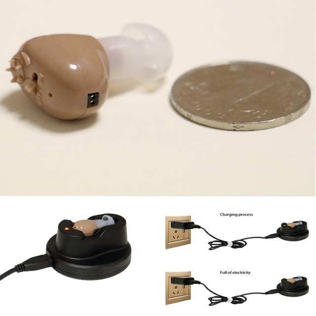 Rechargeable Digital Mini In Ear Hearing Aid Adjustable Amplifier