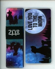 Medium ZOX Silver Strap LOVE YOU TO THE MOON Wristband with Card Reversible