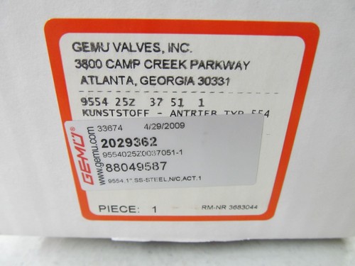 Gemu 1" Eckventilantrieb, N/C, SS, Getinge Autoklav, 9554/025/Z0037051-1 - Bild 5 von 6