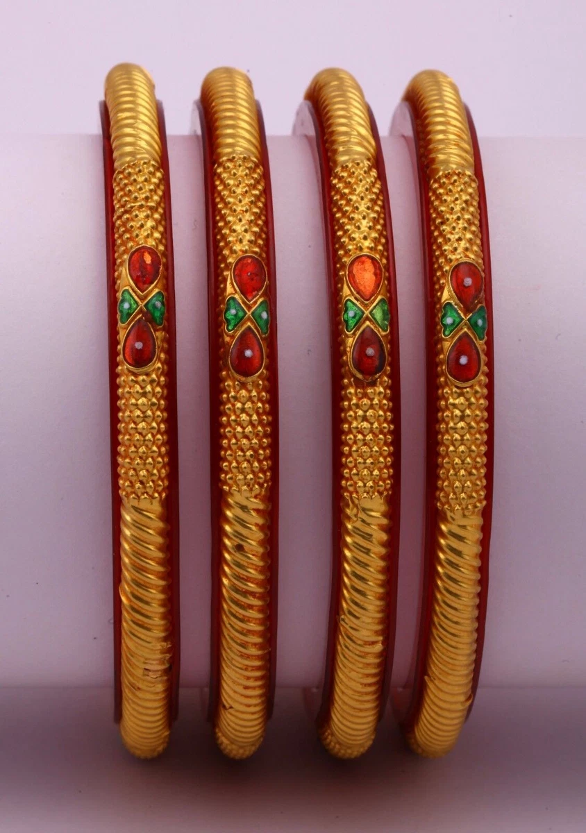 Gold Bangles Designs Without Stones