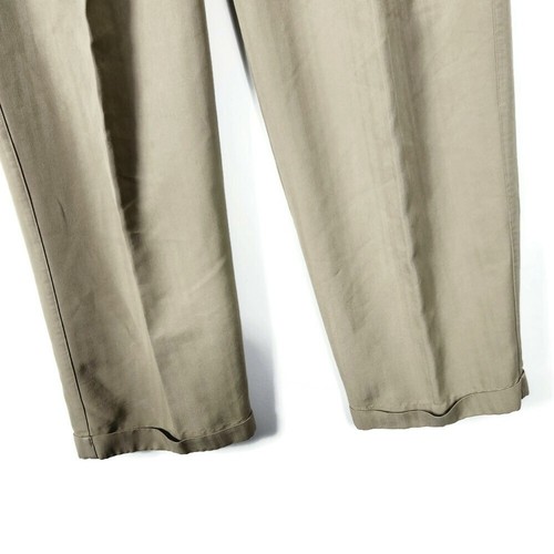 Caribbean Joe Pleated Cuffed Casual Chino Pants Mens 32x30 Beige Actual 30x29 - Picture 4 of 9