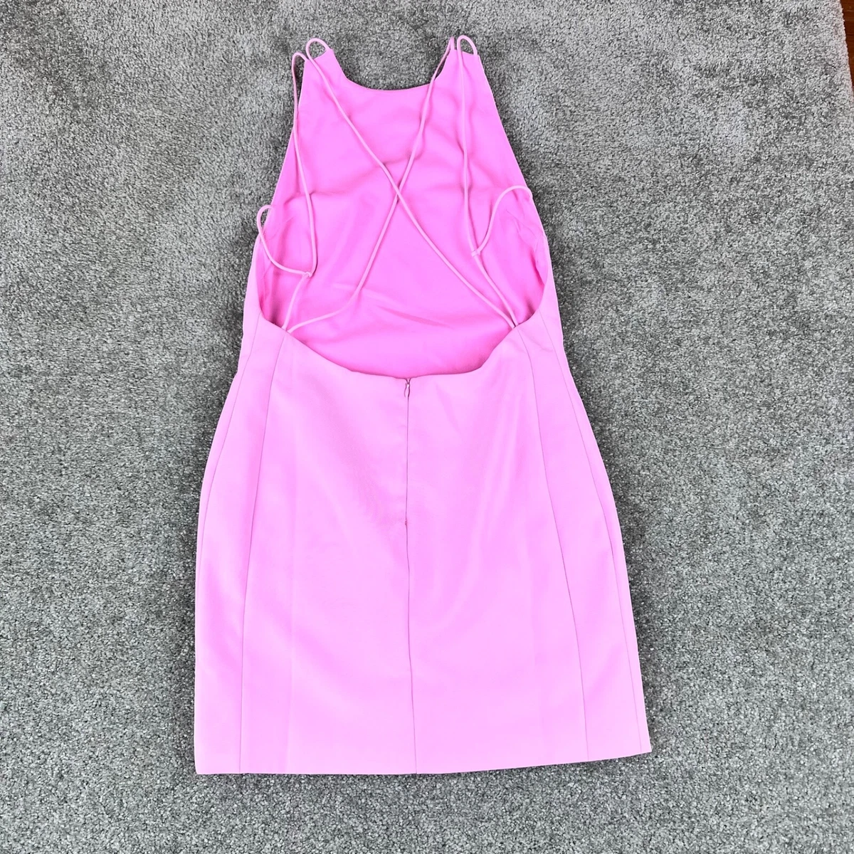 Endless Rose Open Back Pink Mini Dress Crisscross Back Strap Size M Womens