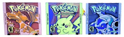 GEN 1 POKEMON VIDEO GAME LABEL HUEFORGE PICTURES - LOT OF 3 w/ STANDS Free Ship