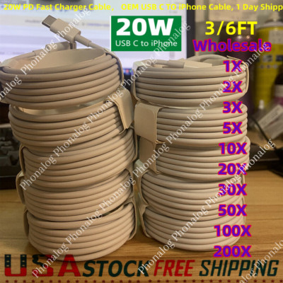 PD USB Type C USB C Fast Charger Cable For iPhone 14 13 12 11 XR XS Max 8 7 Lot