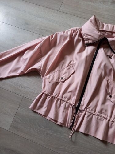 Zara Pale Pink Lightweight Jacket Concealed Hood Pockets Windbreaker UK12/14 - Picture 10 of 24