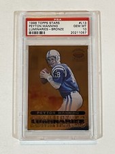 1998 Peyton Manning 66/100 Topps Stars Luminarie Bronze ROOKIE #L13 PSA 10 Pop 2