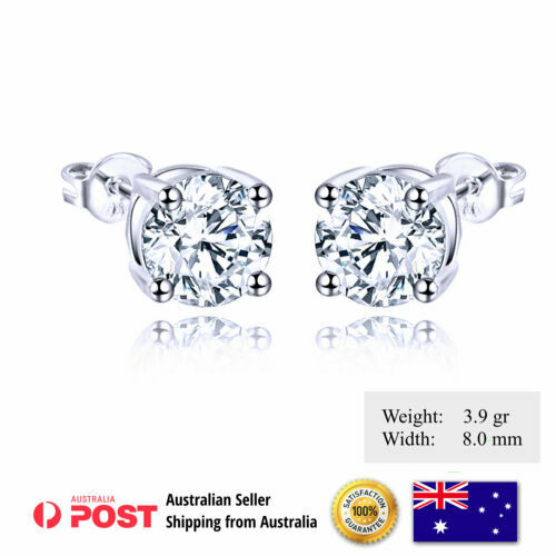 ORECCHINI UOMO DONNA ARGENTO STERLING 925 7X7MM GHIACCIO BLING CZ - Foto 2