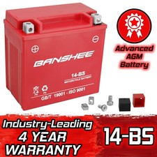 YTX14-BS Motorcycle Battery for Piaggio BV Tourer 500 Battery, 4 Year Warranty