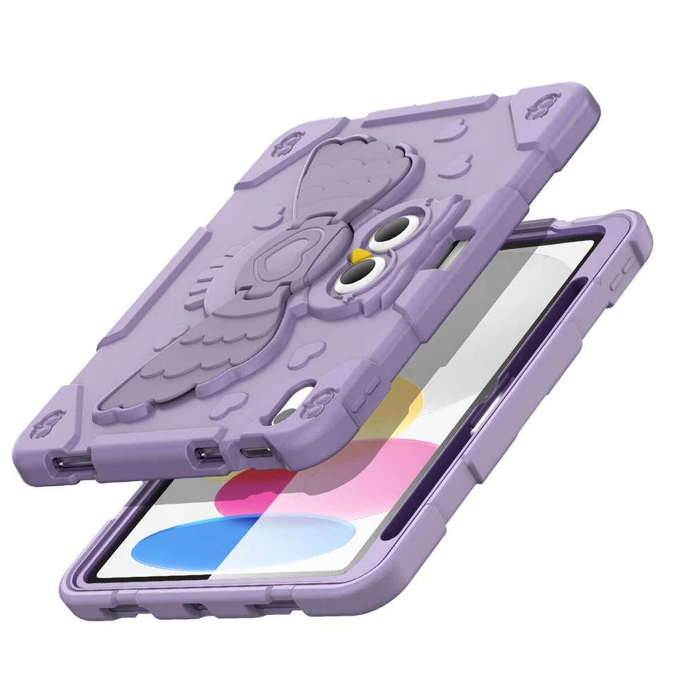 Rugged Case For iPad A16 11 in/10th Gen 10.9 in Shockproof Owl Wings Stand Cover - Image 3 of 4