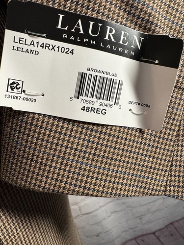 NEW RALPH LAUREN Mens Brown SHEPHERDS CHECK Suit Sport Coat Blazer Jacket 48R - Picture 5 of 10
